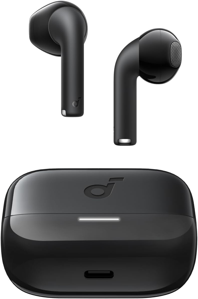 Soundcore K20i by Anker, Semi-in-Ear Earbuds, Bluetooth Wireless, 36H Playtime, Fast Charge, Clear Sound, ENC 2-Mic Clear Calls, Custom EQ, IPX5, Bluetooth 5.3, App Control (Black) 18 Months Warranty