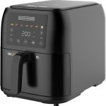 Black & Decker 1700W Air Fryer - 8L Capacity, Digital Touch Control, 7 Preset Functions, Adjustable Temp Timer, Rapid Air Convection, Shake Alert, Removable Crisper Plate - SAF80-B5.
