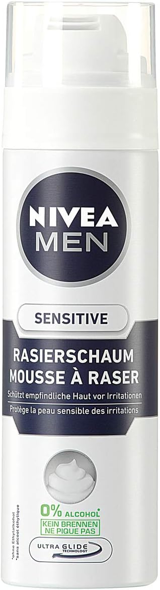 51HHfFCN8eL._AC_SL1200_.jpg Nivea Men Sensitive Shaving Foam, Chamomile and Hamamelis, 200 ml