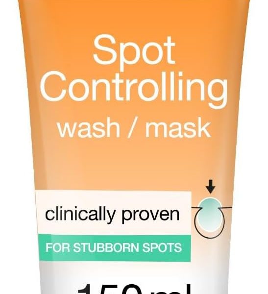 غسول وماسك نيتروجينا سبوت كونترولينج للوجه، خالٍ من الزيوت، يحتوي على حمض الساليسيليك المنقّي للبشرة، يزيل البقع ويجعل البشرة أكثر نعومة ونقاءً، تم اختباره من قبل أطباء الجلد، ١٥٠ مل