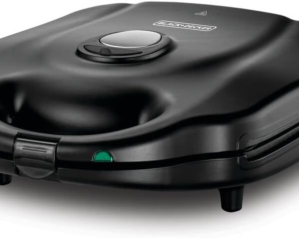 Black & Decker 1400W 3-in-1 4 Slice Sandwich & Waffle Maker with 180 Degree Grill Mode with Interchangeable Plate, TS4130-B5, 2 Years Warranty