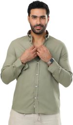 ⁦Men's Linen Button-Down Shirt⁩ - الصورة ⁦2⁩