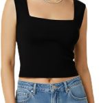 Square Neck tank top in black or white