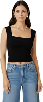 Square Neck tank top in black or white