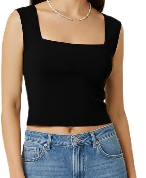 Square Neck tank top in black or white