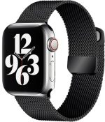 ADHOMAX Mesh Metal Loop For ultra Watches Band 42mm 44mm 45mm 46mm 49mm for iWatch Bands Series Ultra SE, 1 to10 Women Men, Stainless Steel Strap with Magnetic Clasp