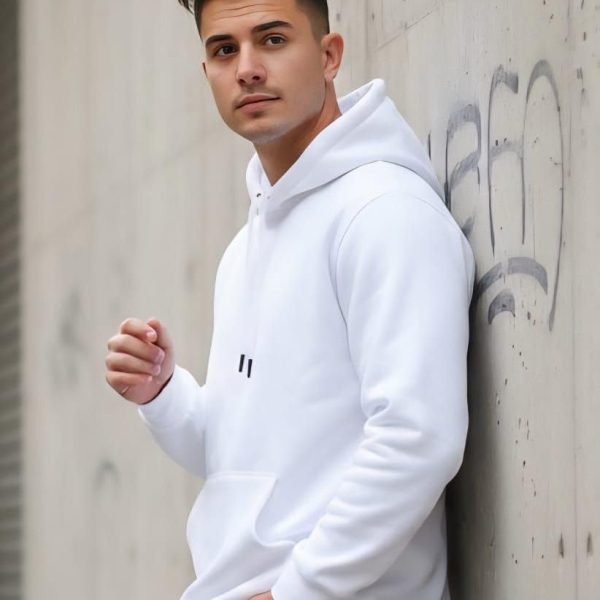 Men's Hoodie Sweatshirt Loose Fit Solid Color Long Sleeve Kangaroo Pocket Hoodie