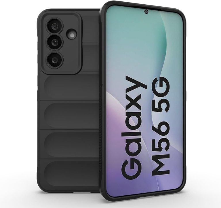 جراب متوافق مع سامسونج جلاكسى M56 5G ، - غطاء مزدوج الحماية مصقول مقاوم للصدمات شديد التحمل و مقاوم للانزلاق مع حماية فائقة للكاميرا - غطاء واقي مضاد للخدش من Graby Shop - اسود