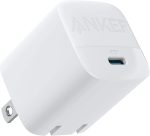 Anker 313 GaN 30W Foldable Charger PIQ 3.0 Durable Compact Fast Charger for iPhone 15/15 plus/15 Pro/15 Pro Max/14/13, Galaxy, Pixel 6/7, iPad/iPad Mini (Cable Not Included) (White)