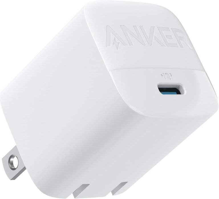 Anker 313 GaN 30W Foldable Charger PIQ 3.0 Durable Compact Fast Charger for iPhone 15/15 plus/15 Pro/15 Pro Max/14/13, Galaxy, Pixel 6/7, iPad/iPad Mini (Cable Not Included) (White)