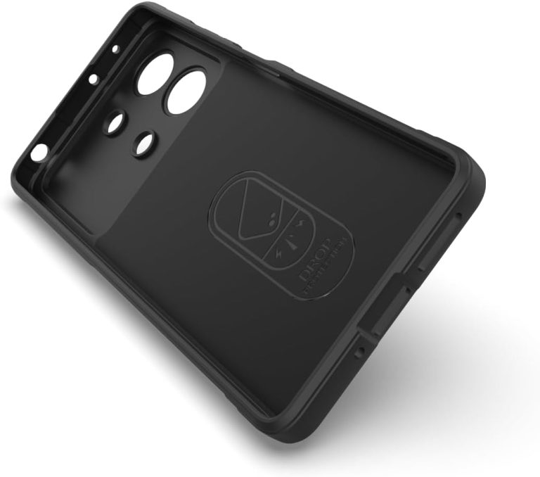 جراب متوافق مع شاومى Redmi Note 13R Pro 5G ، - غطاء مزدوج الحماية مقاوم للصدمات شديد التحمل مع حماية للكاميرا - غطاء واقي مضاد للخدش متين فائق الجودة و مقاوم للانزلاق - أسود