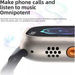 ⁦ADHOMAX Ultra Big 7 In 1 Smart Watch, 2.01" HD Display, Calling, Fitness Tracker, Wireless Charging, Heart Rate, SpO2, Weather, Camera, Music, For IOS, android, men and women (Gold)⁩ - الصورة ⁦8⁩