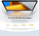 ⁦Xiaomi Poco Pad Tablet 12.1 Inches, 8GB RAM + 256GB ROM, 2024 Android Tablet WiFi Pad (Grey)⁩ - الصورة ⁦3⁩
