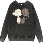 kawaii cute cat kitty acid washed hoodie 57