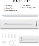 ⁦قلم ستايلس لايباد الجيل 9 و10، شحن سريع لقلم آبل ايباد مع خاصية رفض راحة اليد، متوافق مع ايباد 2018-2024 الجيل 10/9/8/7/6، ايباد برو 13 بوصة M4/12.9 بوصة/11 بوصة، ايباد اير 3/4/5/M2، ايباد ميني 5/6⁩ - الصورة ⁦9⁩