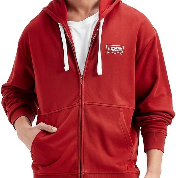 Levi's mens Embroiderd Zip Open Sweatshirt -3 Sweatshirt (pack of 1)