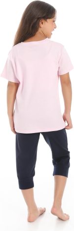 Cesar Girls girls printed cotton T-Shirt With Short Set girls printed cotton T-Shirt With Short Set - الصورة 3