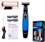 ⁦Bivolt Km-1910 Waterproof Rechargeable Electric Hair Trimmer Shaver Kemei⁩ - الصورة ⁦4⁩