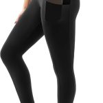 High Waist Athletic Leggings for Women, Microfibre Polyester Sports Pants with Phone Pocket