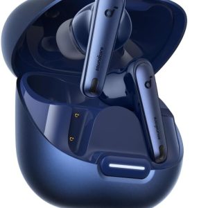 Soundcore Liberty 4 NC Earbuds, 98.5 Percent Noise Reduction, Adaptive Cancelling To Ears And Environment, Hi-Res Sound, 50H Battery, Wireless Charging, Bluetooth 5.3 Navy Blue -18 Months Warranty