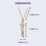 ⁦Love & Crafted Gold Hug Couples Necklace for Women or Men Perfect Matching Necklace for Couples Jewelry Gifts, Brass, No Gemstone⁩ - الصورة ⁦3⁩