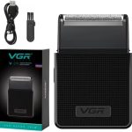 V-376 Professional Electric Shaver for Men - Ultra Thin Rechargeable (USB Charging) - Facial Smoothing Reciprocating Blade Beard Trimmer - Black