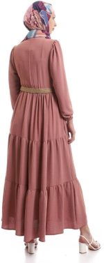 ⁦Violet Casual Role Dress With Belt⁩ - الصورة ⁦4⁩