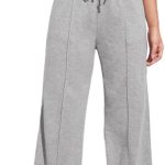 Sport Sweatpants Wide Leg With Line – High Waist - Side Pockets Drawstring Pants Women Sports wear