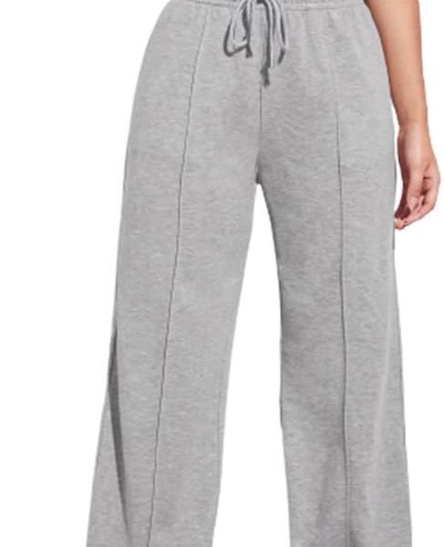 Sport Sweatpants Wide Leg With Line – High Waist - Side Pockets Drawstring Pants Women Sports wear