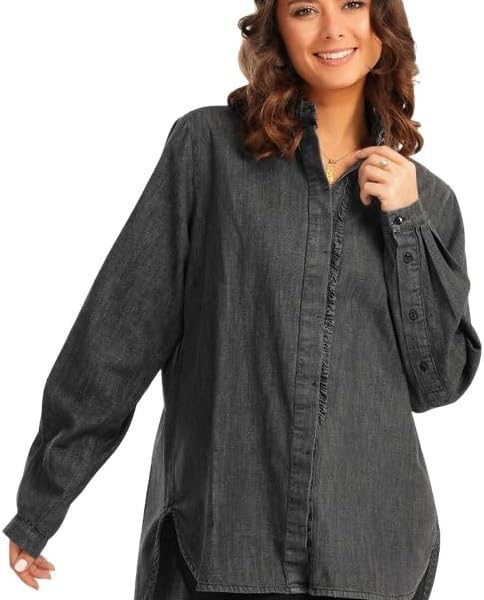 كلو قميص جينز للنساء مع فتحة مخفية