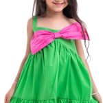 Raymonds Sleeveless Dress with Giant Contrast Bow for Girls