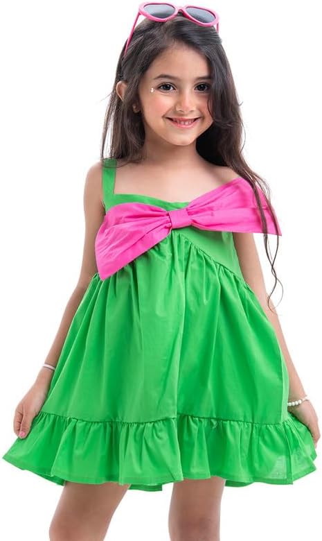 Raymonds Sleeveless Dress with Giant Contrast Bow for Girls