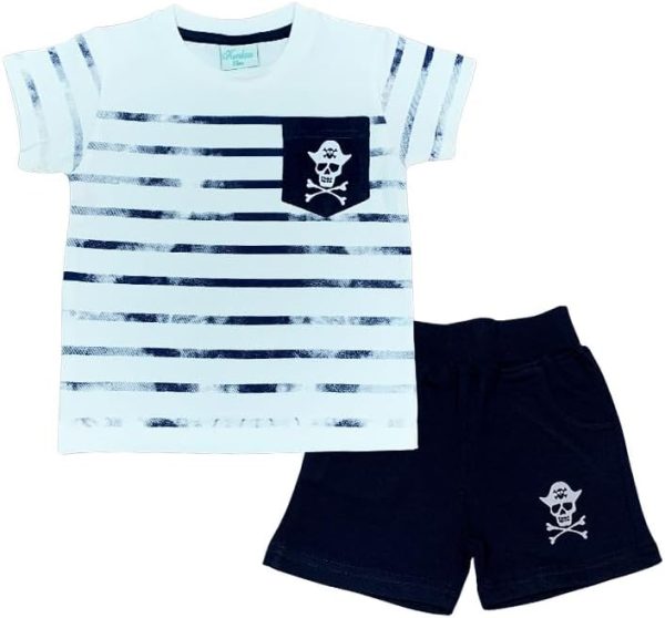 komkom Kids Set For Boys Printed/Embroidered off white- 8 Years