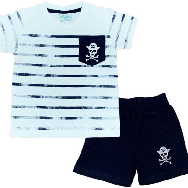 komkom Kids Set For Boys Printed/Embroidered off white- 8 Years