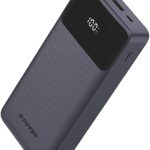 G-Power GP-PB011 Led Screen 10000mAh Power Bank - 3 Ports (USB, Micro & Type-c) - Built in 2 cables - Quick Charging 22.5W - Black