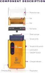 ⁦ماكينة حلاقة كهربائية بقدرة 3 وات للرجال قابلة لإعادة الشحن من الألومنيوم - شحن سريع، حلاقة مستمرة، ورق تغطية من خليط التيتانيوم المعدني شديدة الصلابة لتجربة حلاقة مريحة، ماكينة تشذيب اللحية، لون ذهبي⁩ - الصورة ⁦3⁩