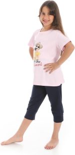 Cesar Girls girls printed cotton T-Shirt With Short Set girls printed cotton T-Shirt With Short Set - الصورة 2