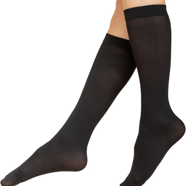 Charmaine Knee-High Opaque and Plain Polyester Socks for Women