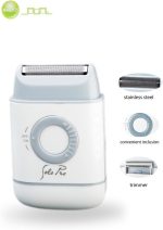 ⁦Electric Beard Trimmer, Stainless Steel Blade, DC 3V, White⁩ - الصورة ⁦2⁩