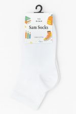 ⁦Sam Socks Kids Set of 3 Half Long School Plain Socks White size 34-37 EU⁩ - الصورة ⁦6⁩