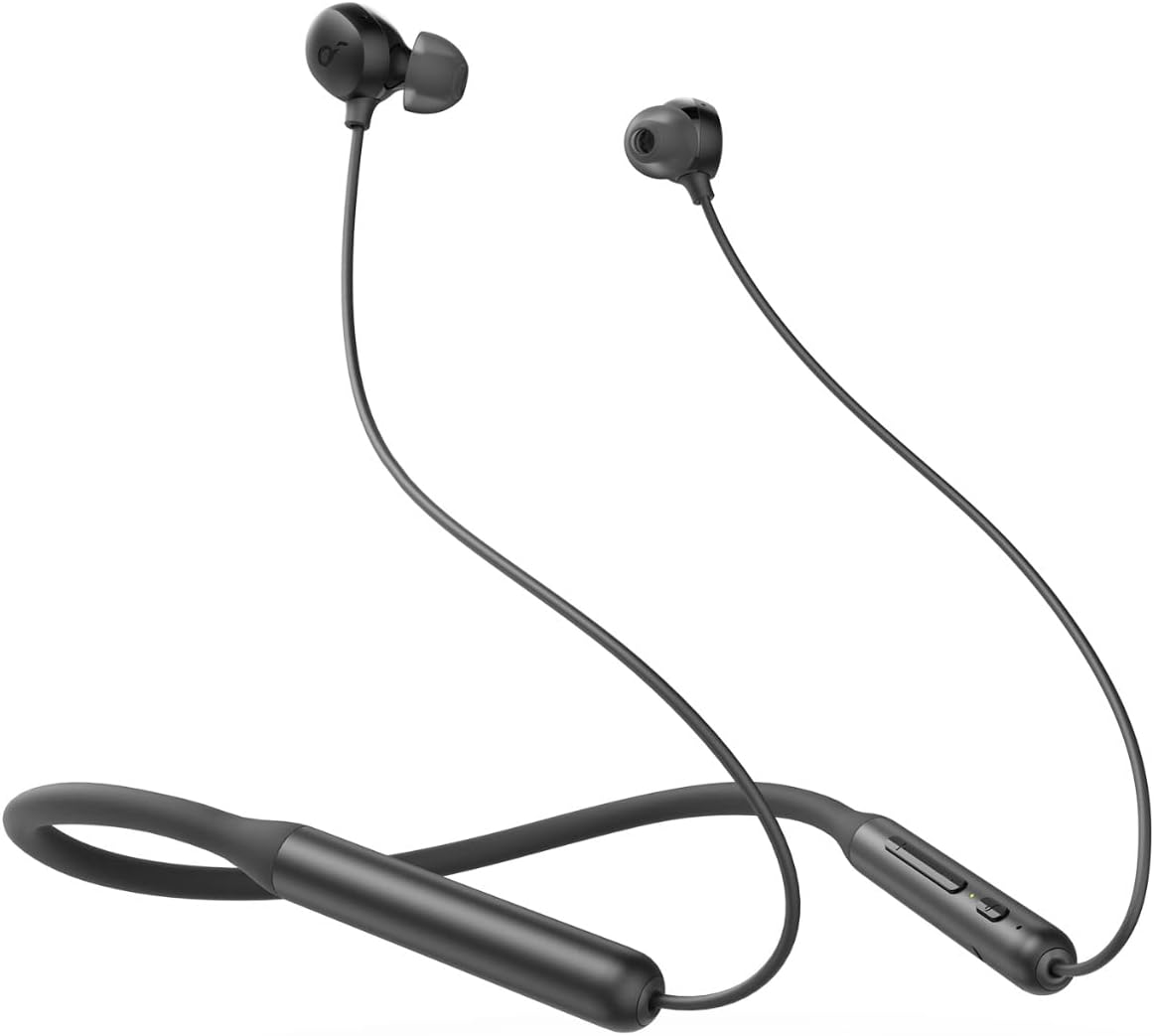 Anker soundcore life u2i bluetooth neckband with 22 h playtime, 10 mm drivers,clear calls , usb-c fast charging, foldable & lightweight build, ipx5 waterproof - black-18 months local warranty