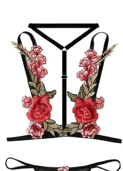 Imported Sexy Soft Lace Babydoll Bra Lingerie Imported Colorful Flowers High Quality + Mask Sexy Eyes Cosplay Soft Lace Satin Ribbons Imported
