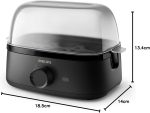 ⁦Philips Egg Cooker 3000 Series - 400W, 6 Eggs Capacity, Cooking Levels, Poached Accessory, Ready Signal, Black - HD9137/91⁩ - الصورة ⁦7⁩