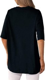 ⁦Oversized T- Shirt for Women - Cotton - Drop shoulder Half Sleeves⁩ - الصورة ⁦2⁩