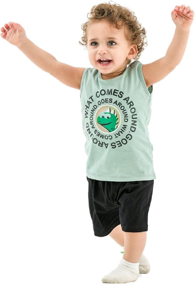 Jockey M M Boys Set Of 2 Pieces Sleeveless T-Shirt&Short Printed Shapes Baby & Toddler Sleepers (pack of 1)