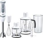 Braun MultiQuick 5 Vario Hand Blender with Attachments, 1000 Watt, White/Grey, MQ 5245 WH, International Warranty