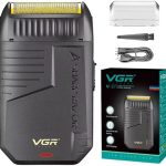 VGR V-375 Professional Ultra-Thin Electric Shaver - Rechargeable Razor for Face Care, Beard Trimmer With Reciprocating Blade, USB Travel Shaver for Men - Black