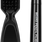 HOUSTASK Beard Filling Pen Kit for Men Barber Pencil-Water Proof& Sweat Proof, Long Lasting -Beard Pen with a Micro-Fork Tip Applicator Creates Natural Looking Beard, Moustache & Eyebrows