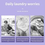 ⁦Portable Washing Machine Foldable Mini Washing Machine Half Automatic Small Washer for Baby Clothes Underwear or Small Items 9L (Purple)⁩ - الصورة ⁦2⁩
