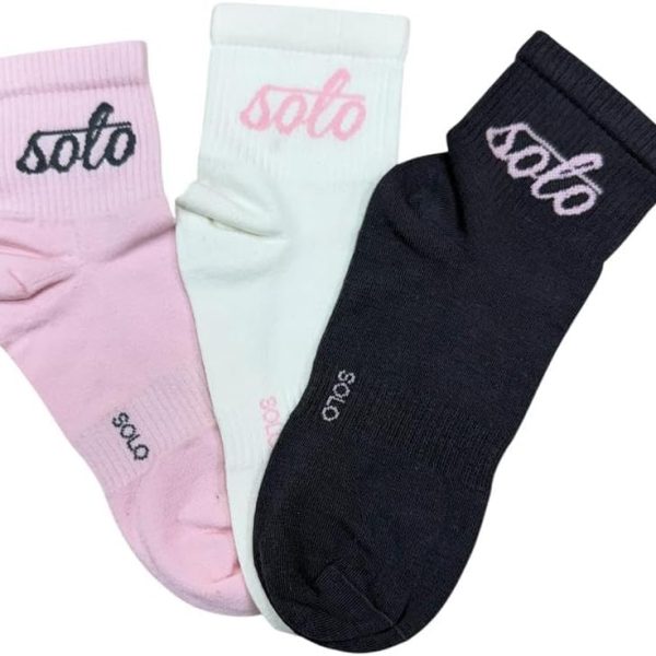 Solo Women Trendy Ankle Socks Pack Of 3, One Size, Multi Color (6221336223640)